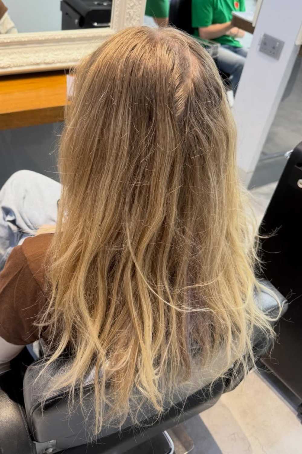 Blonde balayage finished in the salon
